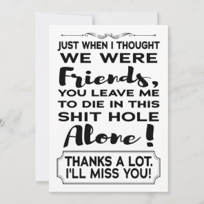 Funny Coworker Leaving Farewell Goodbye Going Away Card