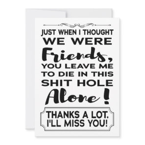 Funny Coworker Leaving Farewell Goodbye Going Away Card Funny Coworker Leaving Farewell Goodbye Going Away Card