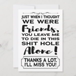 Funny Coworker Leaving Farewell Goodbye Going Away Card