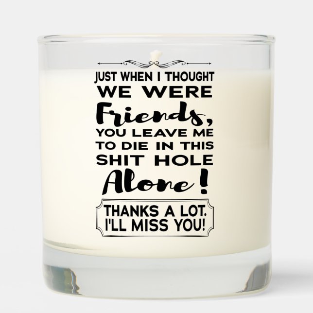 Funny Coworker Leaving Farewell Goodbye Going Away Scented Candle (Front)