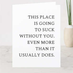 Funny CoWorker Leaving- Funny New Job  Letterpress Thank You Card