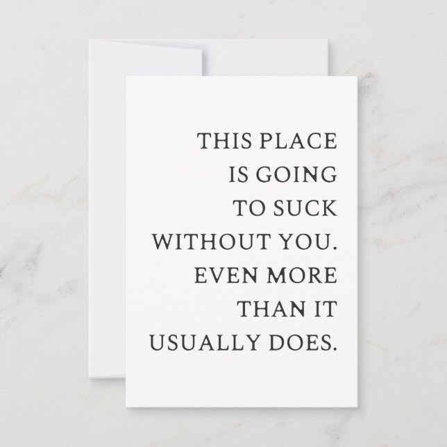 Funny CoWorker Leaving- Funny New Job  Thank You Card (Front)
