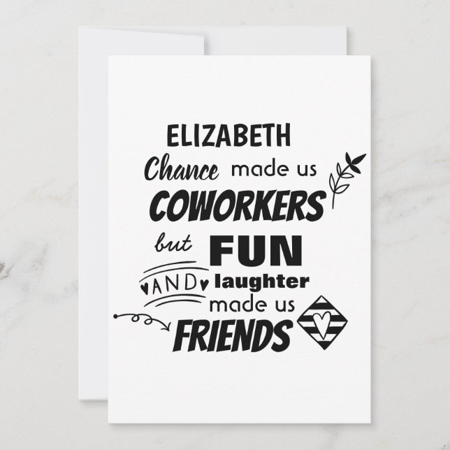 Funny COWORKER Leaving Goodluck Goodbye Friend Invitation (Front)