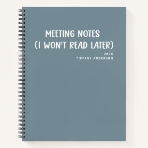 Funny Coworker Meeting Notes Office Name Year Notebook