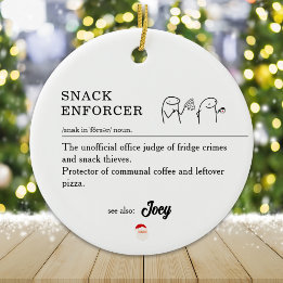 Funny Coworker Workplace Office Christmas Meme Art Ceramic Ornament