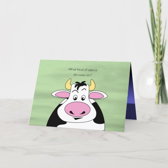 Funny Cows Dancing Cartoon for Dancers Birthday