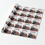 Funny Cows Mooey Christmas Wrapping Paper<br><div class="desc">A cute photograph of young angus cattle dressed up in christmas costumes for the holidays. The black angus is wearing a bright red santa hat,  and the red angus is wearing fuzzy reindeer antlers on it's head.  Together they wish your family and friends a MOOEY Christmas.</div>