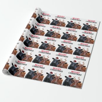 Funny Cows Mooey Christmas Wrapping Paper by CountryCorner at Zazzle