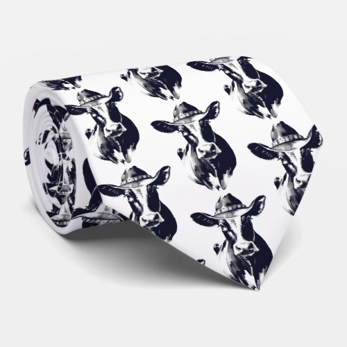 Funny Cows Western Cowboy Pattern Neck Tie