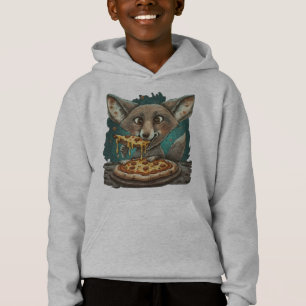 Funny coyote eating pizza hoodie
