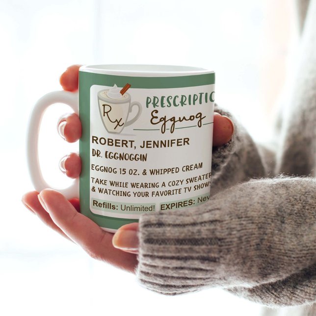Funny Cozy Prescription Holiday Eggnog Coffee Mug (Creator Uploaded)