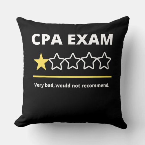 Funny CPA Exam Accountant  Men Women Gift One Star Throw Pillow