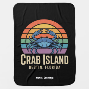 Funny Crab Funny Island Destin FL Cool Baby Blanket