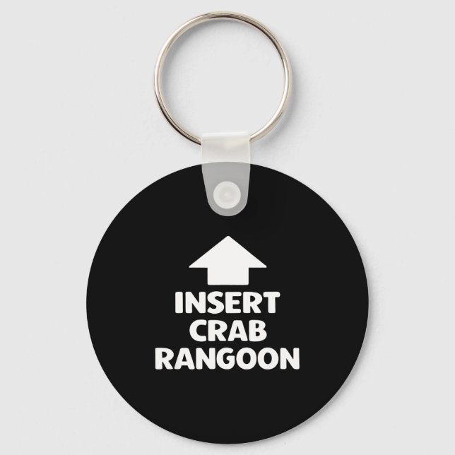 Funny Crab Rangoon Apparel _ Hilarious Foodie  Keychain (Front)