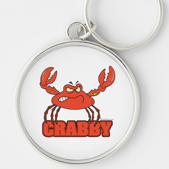 funny crabby red crab with an attitude keychains