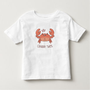 Funny Crabby Twos Crab Pun Toddler T-shirt