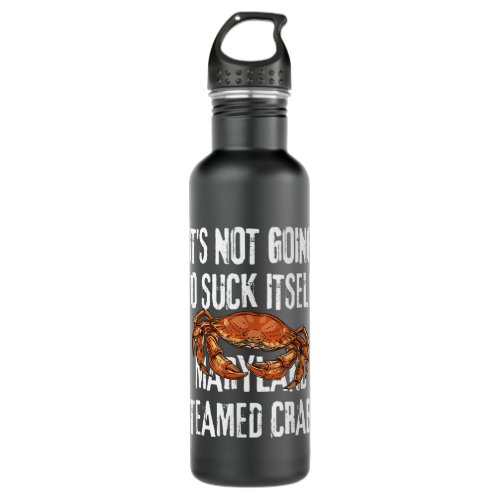 Funny Crabs Maryland Crab Eating Graphic  Stainless Steel Water Bottle