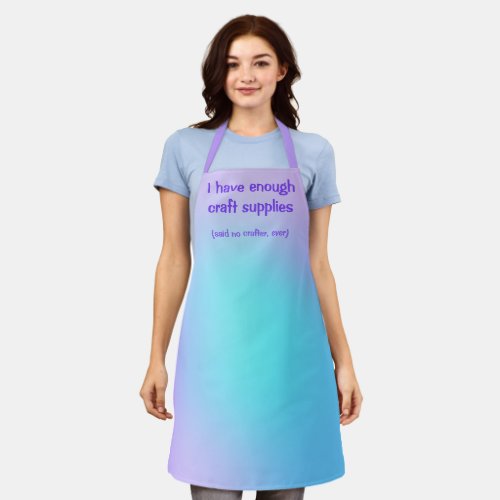 Funny Crafter Purple and Teal Gradient Apron