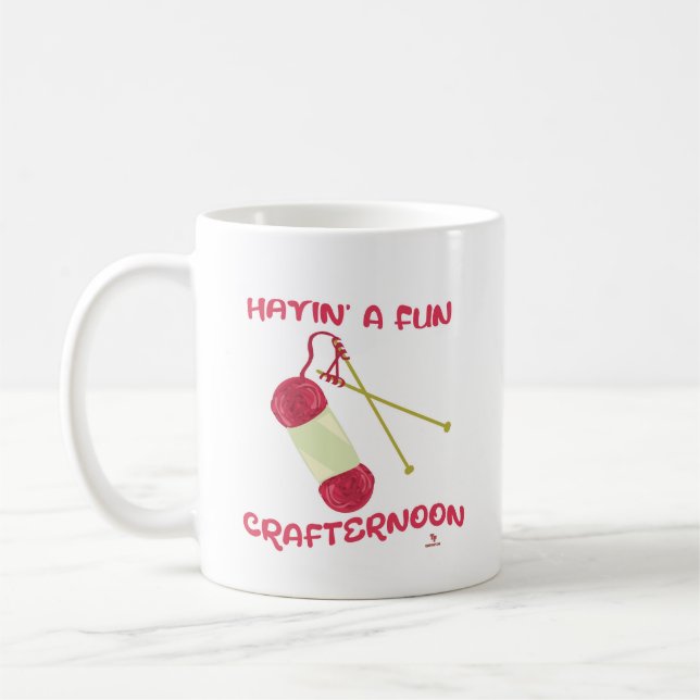 Funny Crafternoon Crafty Hobby Slogan Art Coffee Mug (Left)