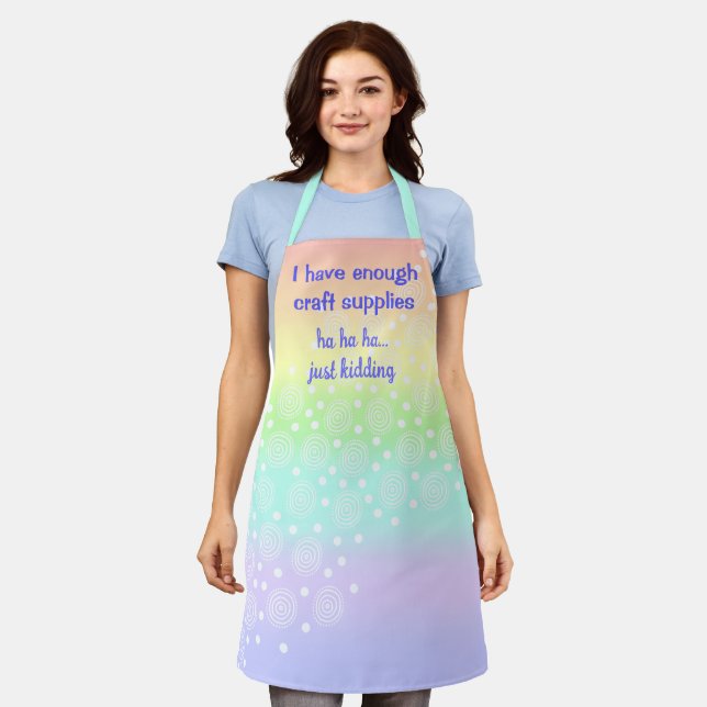 Funny Crafting Rainbow Gradient Apron (Worn)