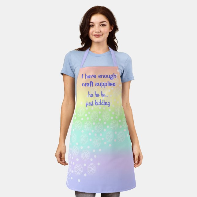Funny Crafting Rainbow Gradient Apron (Worn)