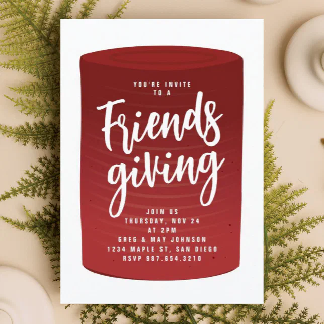 Funny Cranberry Friendsgiving Invitation
