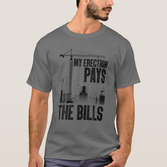Funny Crane Art For Men Women Tower Crane Machine T-Shirt (Front)
