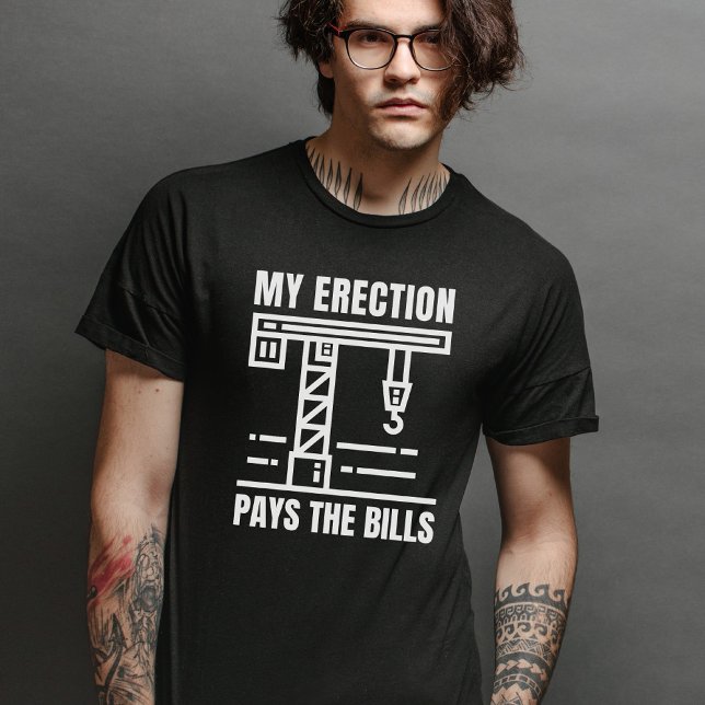 Funny Crane Operator | Construction Job Site Humor T-Shirt (Creator Uploaded)