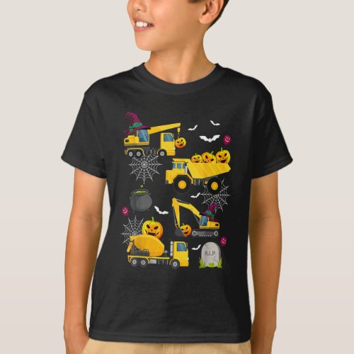 Funny Crane Truck Construction Vehicle Halloween T_Shirt