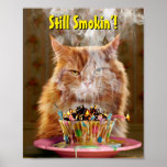 Funny Cranky Cat With Melted Birthday Cupcake Poster<br><div class="desc">Another year… another blaze of glory! | Avanti,  the Global Humor Brand™ has been entertaining the world with its Feel Good Funny greeting cards for over 40 years. Our characters live life to the fullest and celebrate the humor in everyday life.</div>