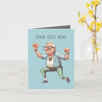 funny cranky old man add message card | Zazzle