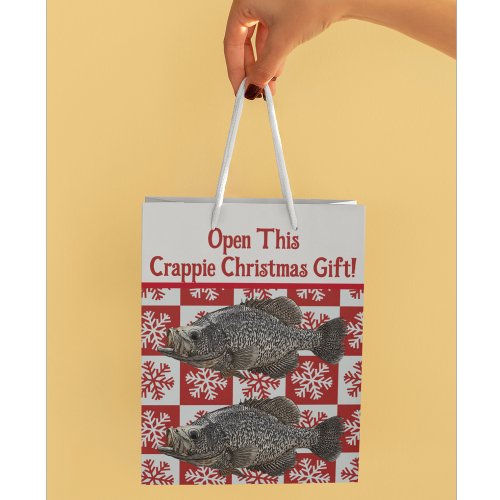 Funny Crappie Fishing Pun Merry Christmas Medium Gift Bag