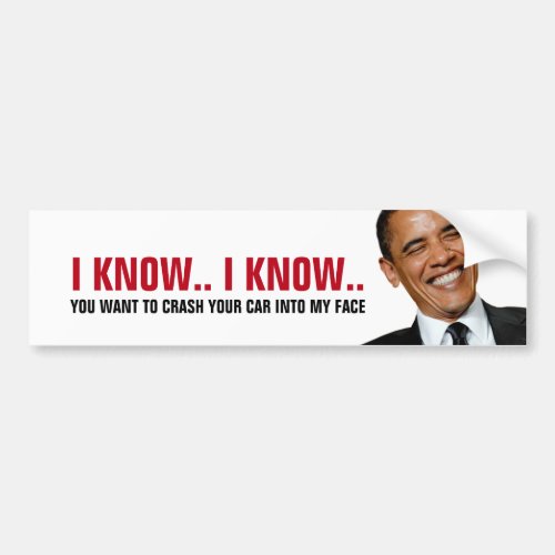 Funny _ Crash into Obama Bumper Sticker