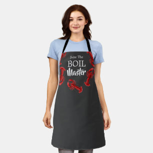 Funny Crawfish Boil Master Dark Gray Custom Chef Apron