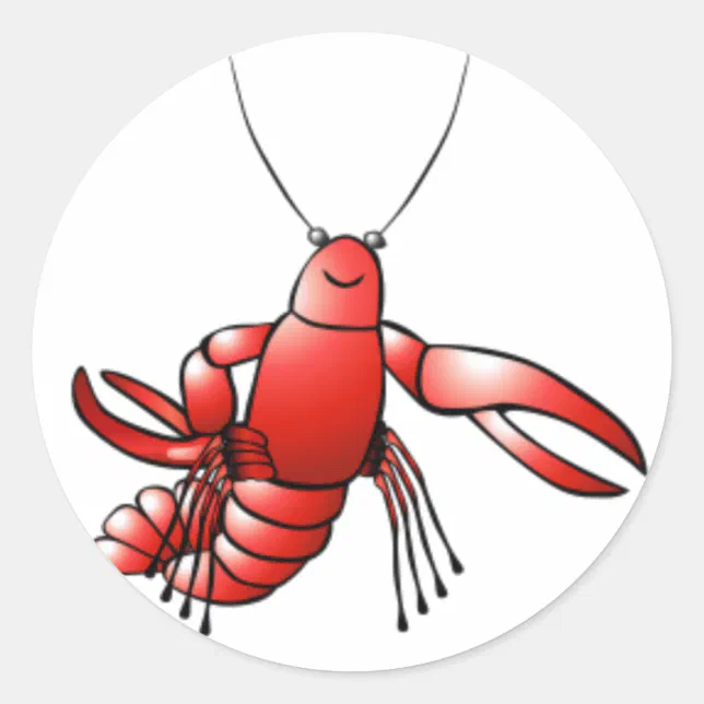 Funny Crawfish Lobster Classic Round Sticker | Zazzle