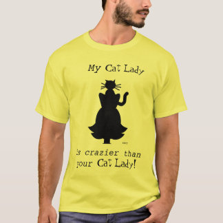 Funny Crazier Crazy Cat Lady Husband or Boyfriend T-Shirt