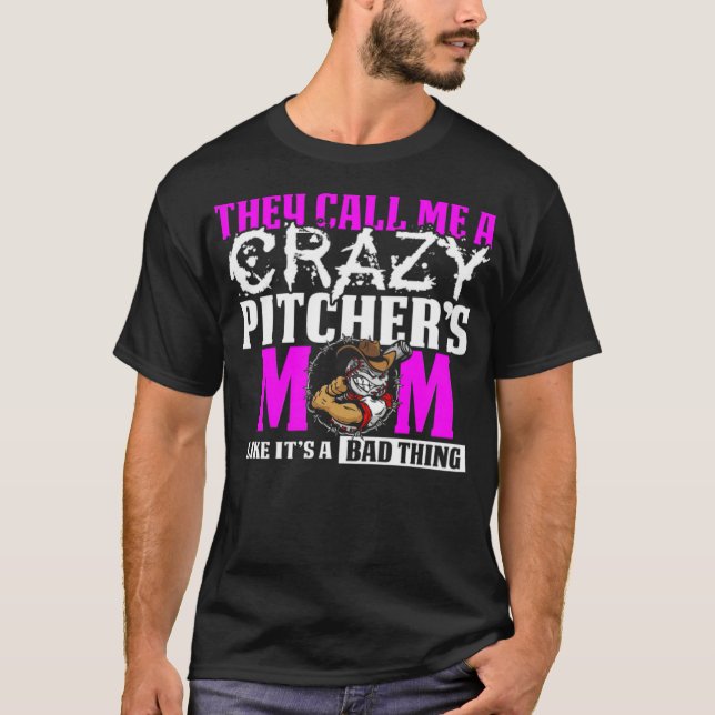Funny Crazy Baseball Pitchers Mom babe bag  T-Shirt (Front)