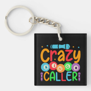 Funny crazy Bingo caller word art Keychain
