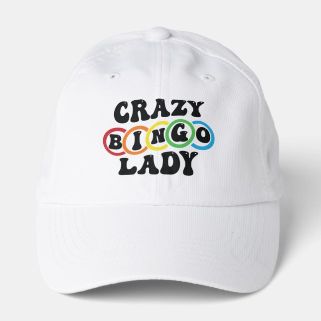 Funny crazy Bingo lady Performance Cap (Front)