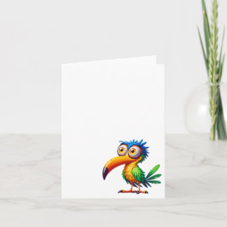 Funny Crazy Bird #3, Thank you Note Cards