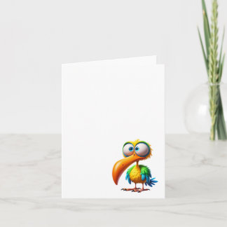 Funny Crazy Bird #5, Thank you Note Cards