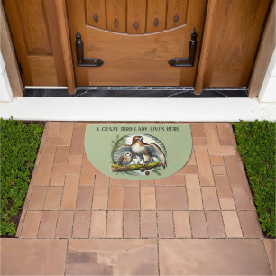 Funny Crazy bird lady Doormat