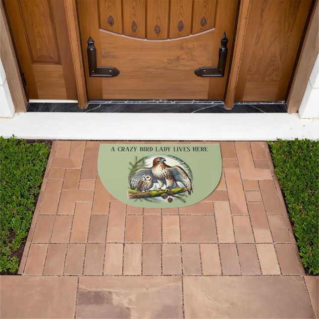 Funny Crazy bird lady  Doormat (Outdoor)