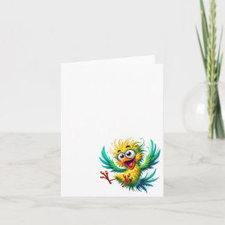 Funny Crazy bird, Thank you, Notecard #13