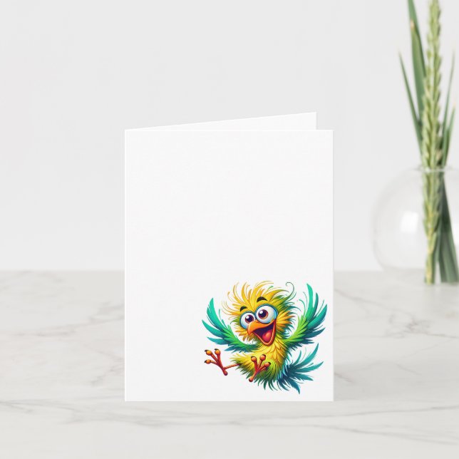 Funny Crazy bird, Thank you, Notecard #13 (Front)