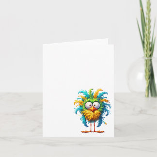 Funny Crazy bird, Thank you, Notecard #8