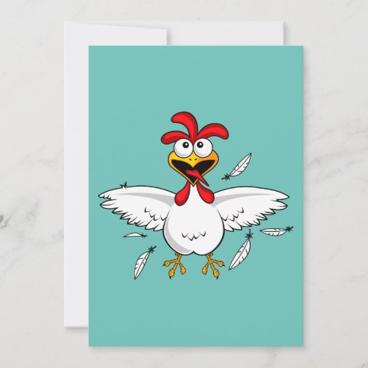 Funny Crazy Cartoon Chicken Wing Fling (Front)