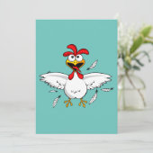 Funny Crazy Cartoon Chicken Wing Fling (Standing Front)