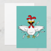 Funny Crazy Cartoon Chicken Wing Fling (Front/Back)