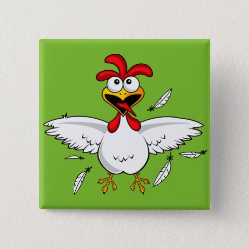 Funny Crazy Cartoon Chicken Wing Fling Button